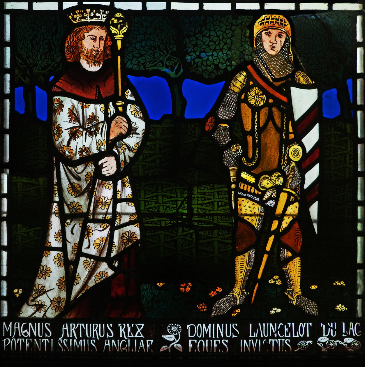 Król Artur i Sir Lancelot, 1862. autorstwa Morris and Co.