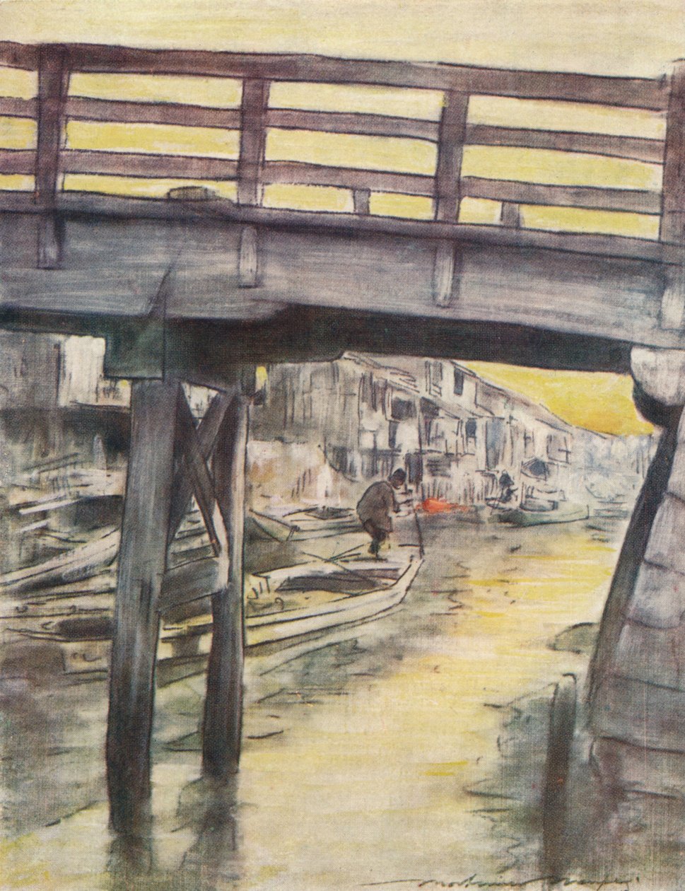 „Kanał w Osace”, c1887, 1901 autorstwa Mortimer L Menpes