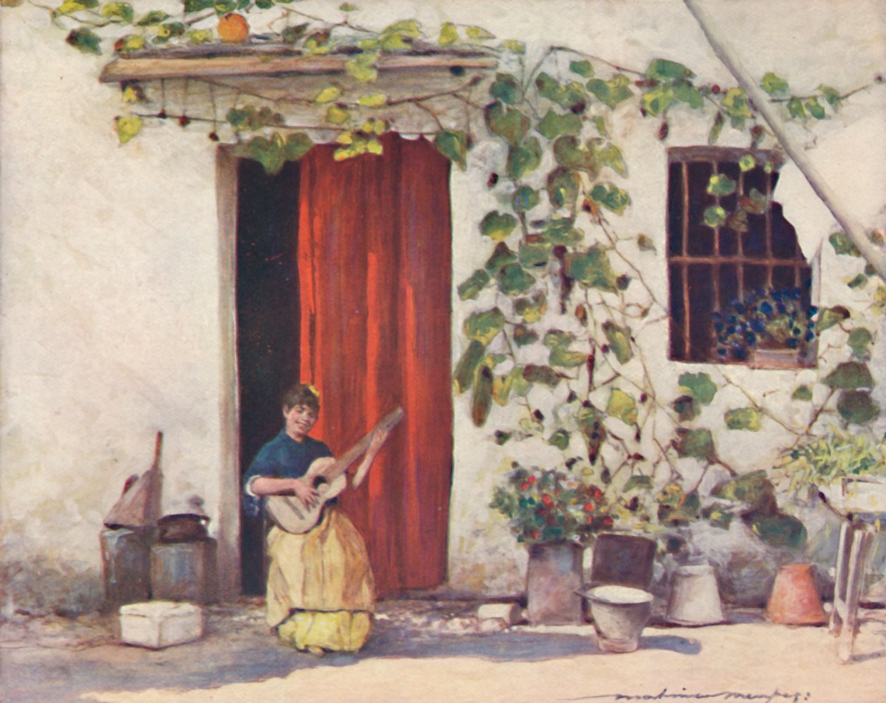 Dziedziniec, Sewilla, 1903. autorstwa Mortimer L Menpes