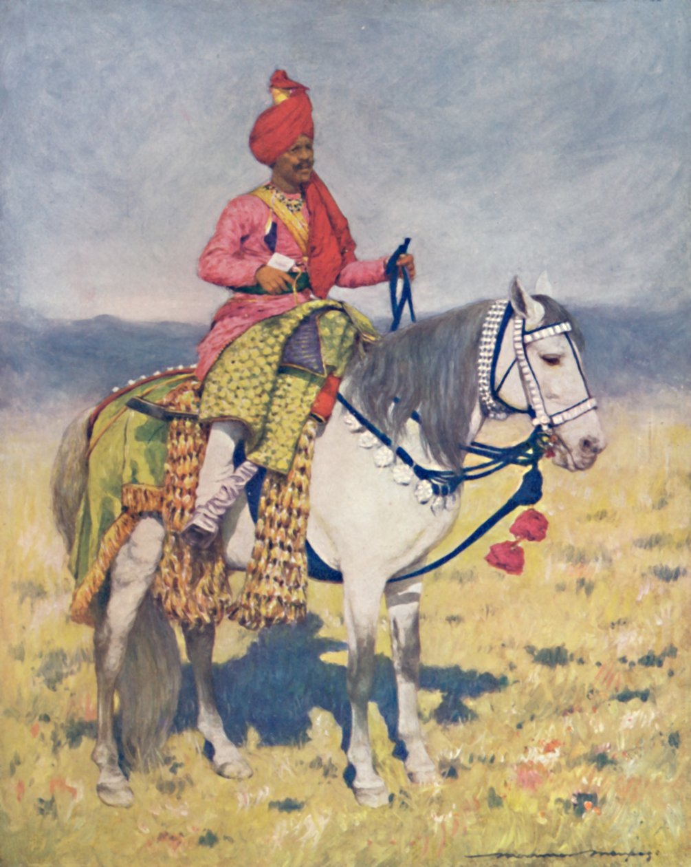 „Słynny tańczący koń – obóz przywódców bombajskich”, 1903 r. autorstwa Mortimer L Menpes