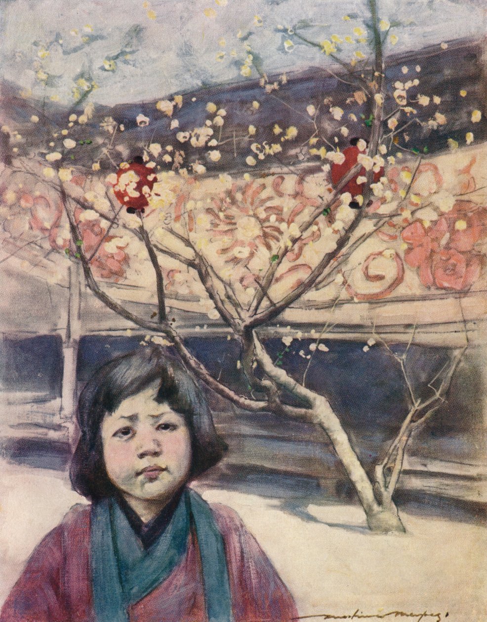 „Japońska dziewczyna w śliwkowym kolorze”, c1887, 1901 autorstwa Mortimer L Menpes