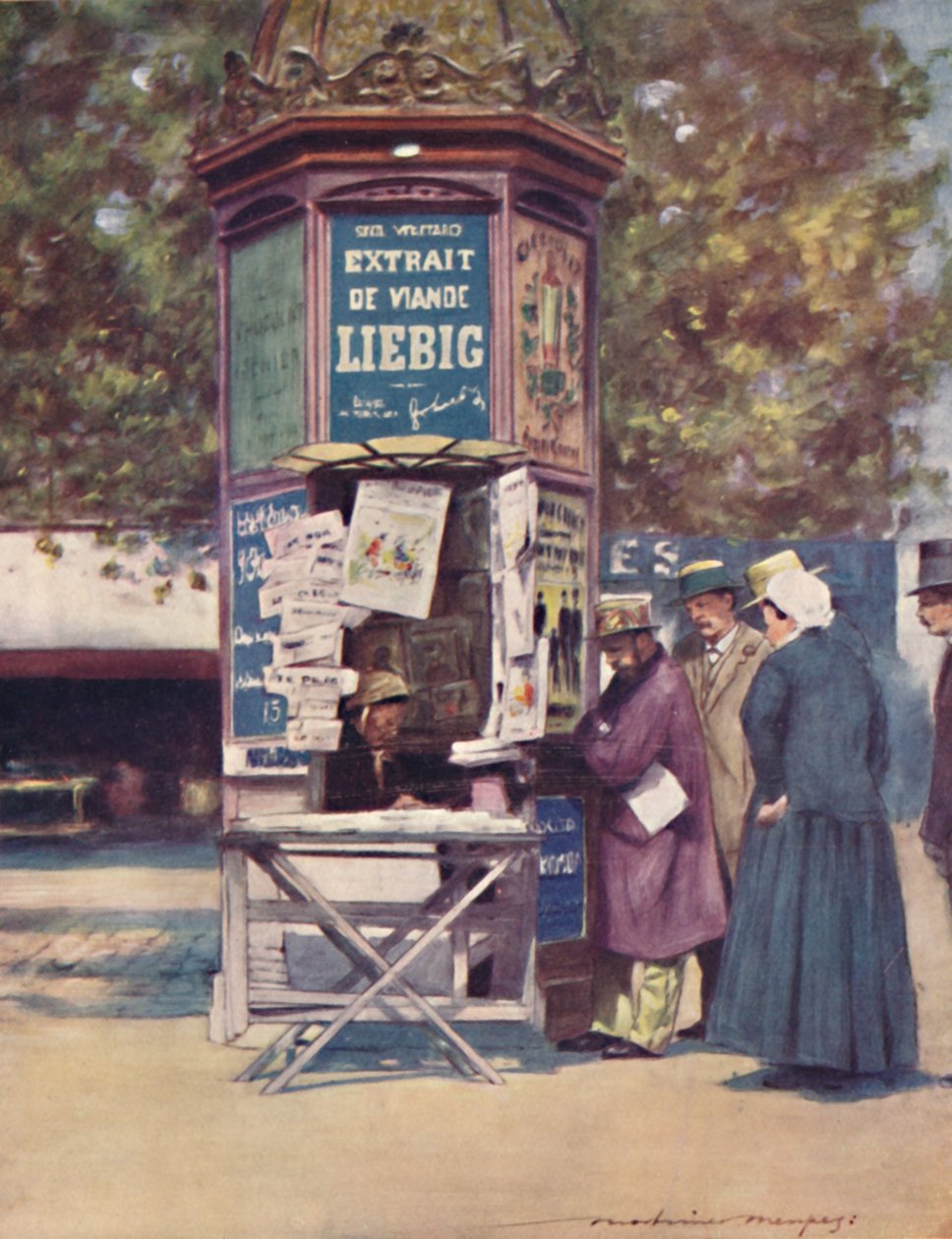 „Kiosk z gazetami, Paryż”, 1903 autorstwa Mortimer L Menpes