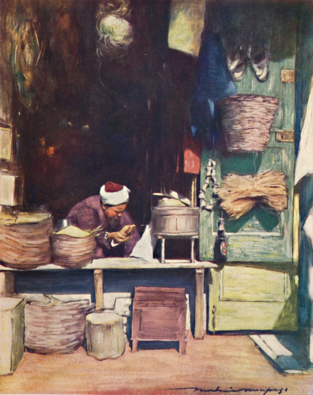 „Stoisko z nasionami, Delhi”, 1903 r. autorstwa Mortimer L Menpes