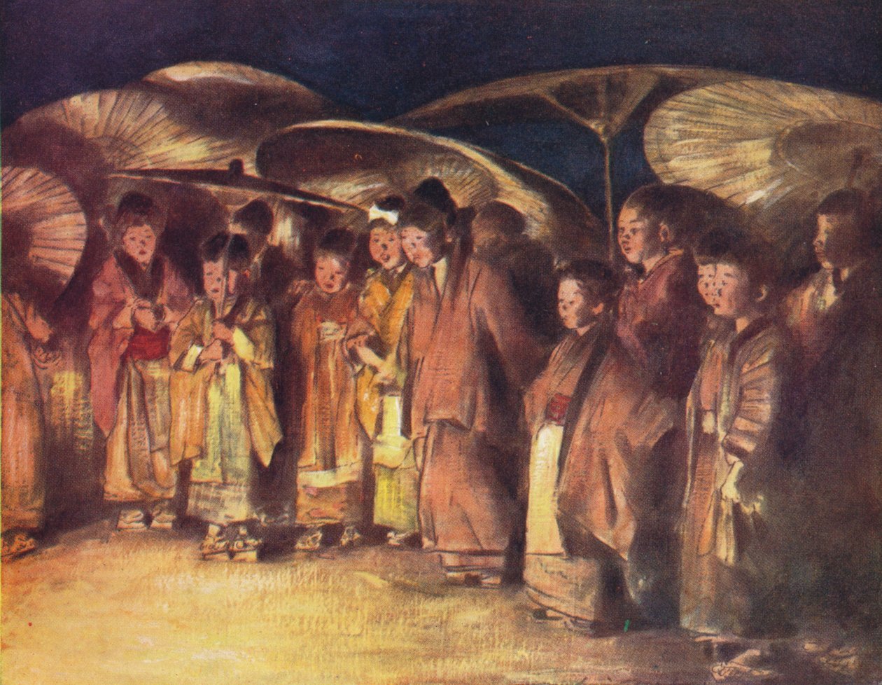 Scena uliczna, Kioto, c1887, 1901 autorstwa Mortimer L Menpes
