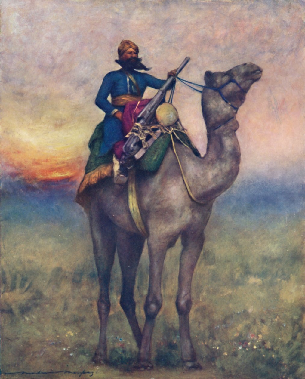 Nosiciel pistoletu obrotowego z Rajputany, 1903 autorstwa Mortimer L Menpes
