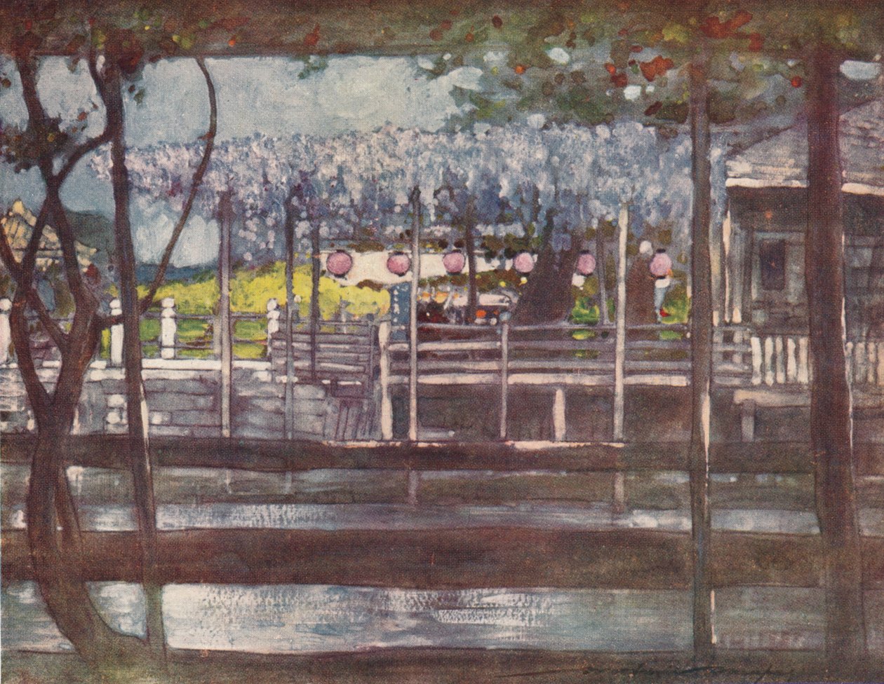 „Ogród glicynii”, ok. 1887, 1901 r. autorstwa Mortimer L Menpes