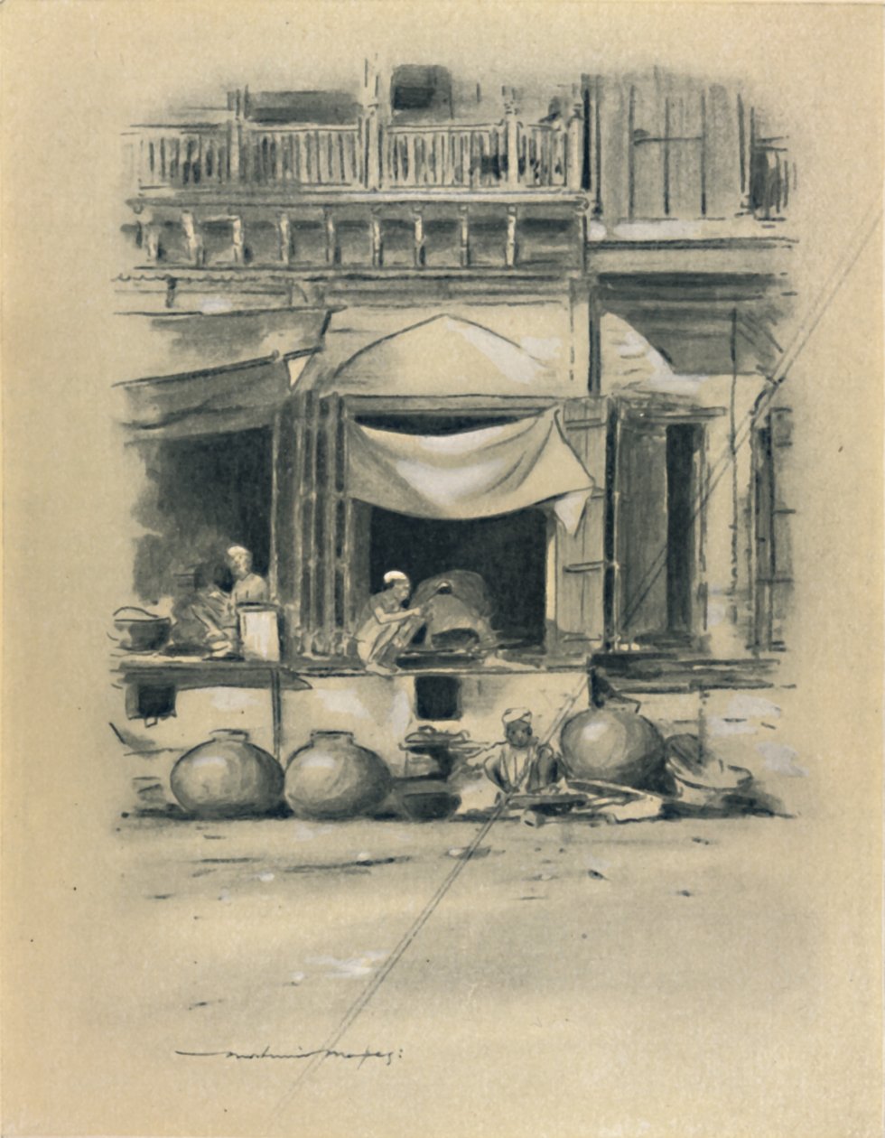 Bazar w Delhi, 1903 autorstwa Mortimer L Menpes