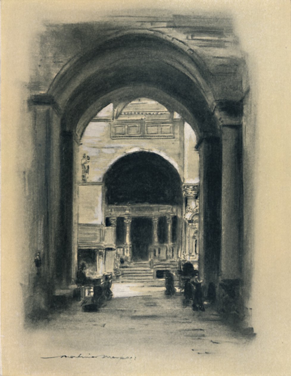 „Wewnątrz św. Marka, Wenecja”, 1903 autorstwa Mortimer L Menpes