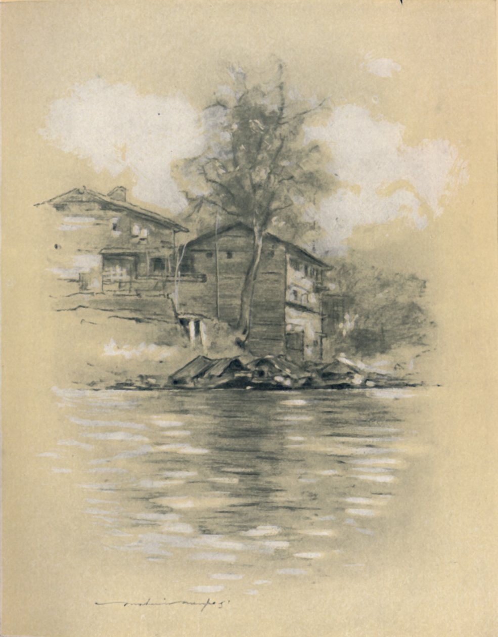 Zamieszkanie rzeki w Srinagar, 1903 autorstwa Mortimer L Menpes