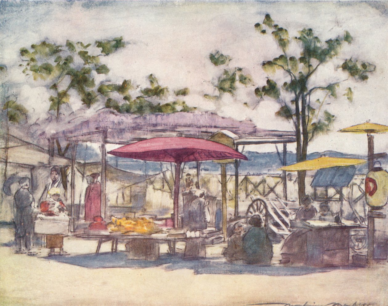 „Szkarłatny parasol”, c1887, 1901 autorstwa Mortimer L Menpes