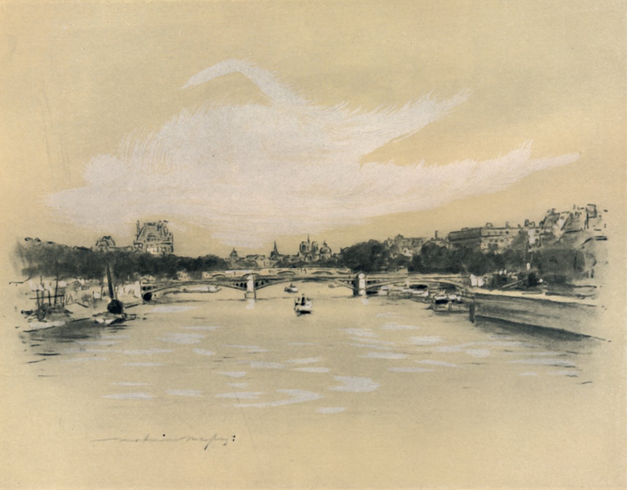 „Sekwana w Paryżu”, 1903 autorstwa Mortimer L Menpes