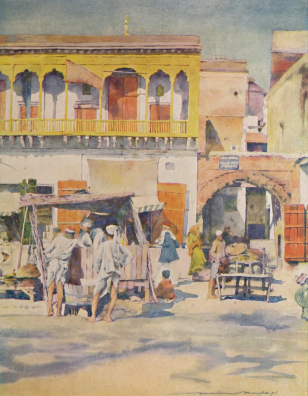 Bazar, Delhi, 1905 autorstwa Mortimer Ludington Menpes