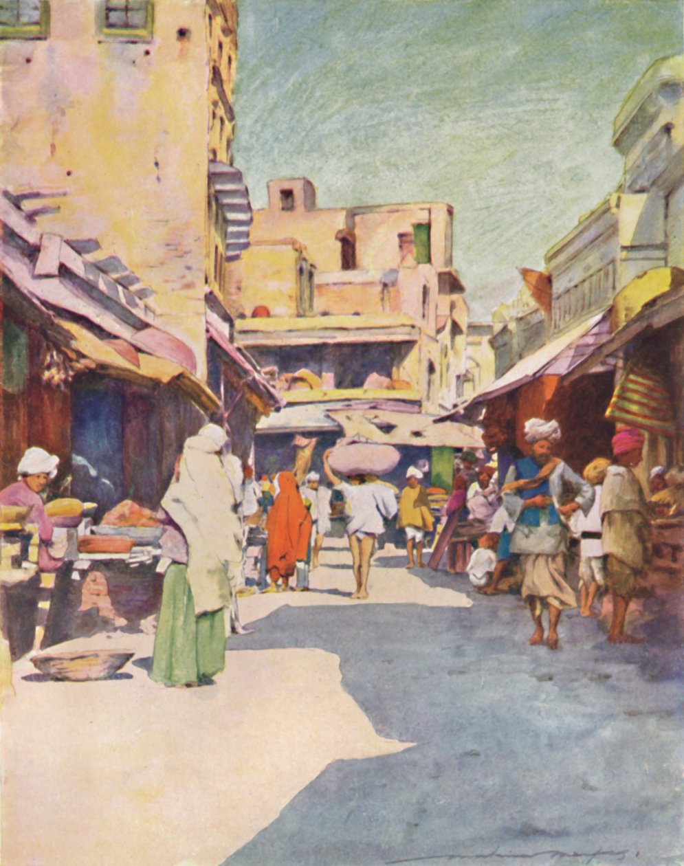Bazar w Amritsar, 1905 autorstwa Mortimer Ludington Menpes