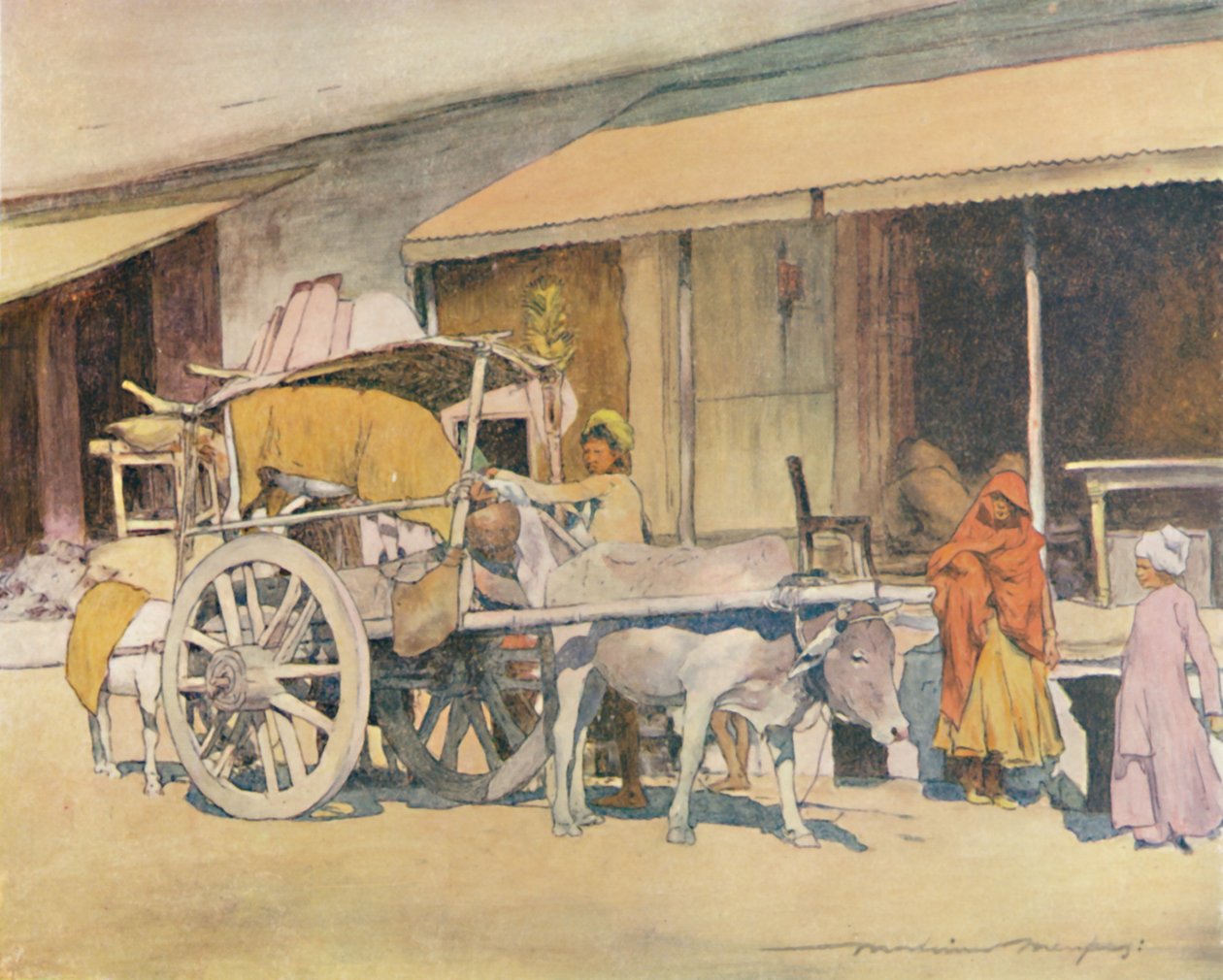 Wózek Bullock, Ajmere, 1905 autorstwa Mortimer Ludington Menpes