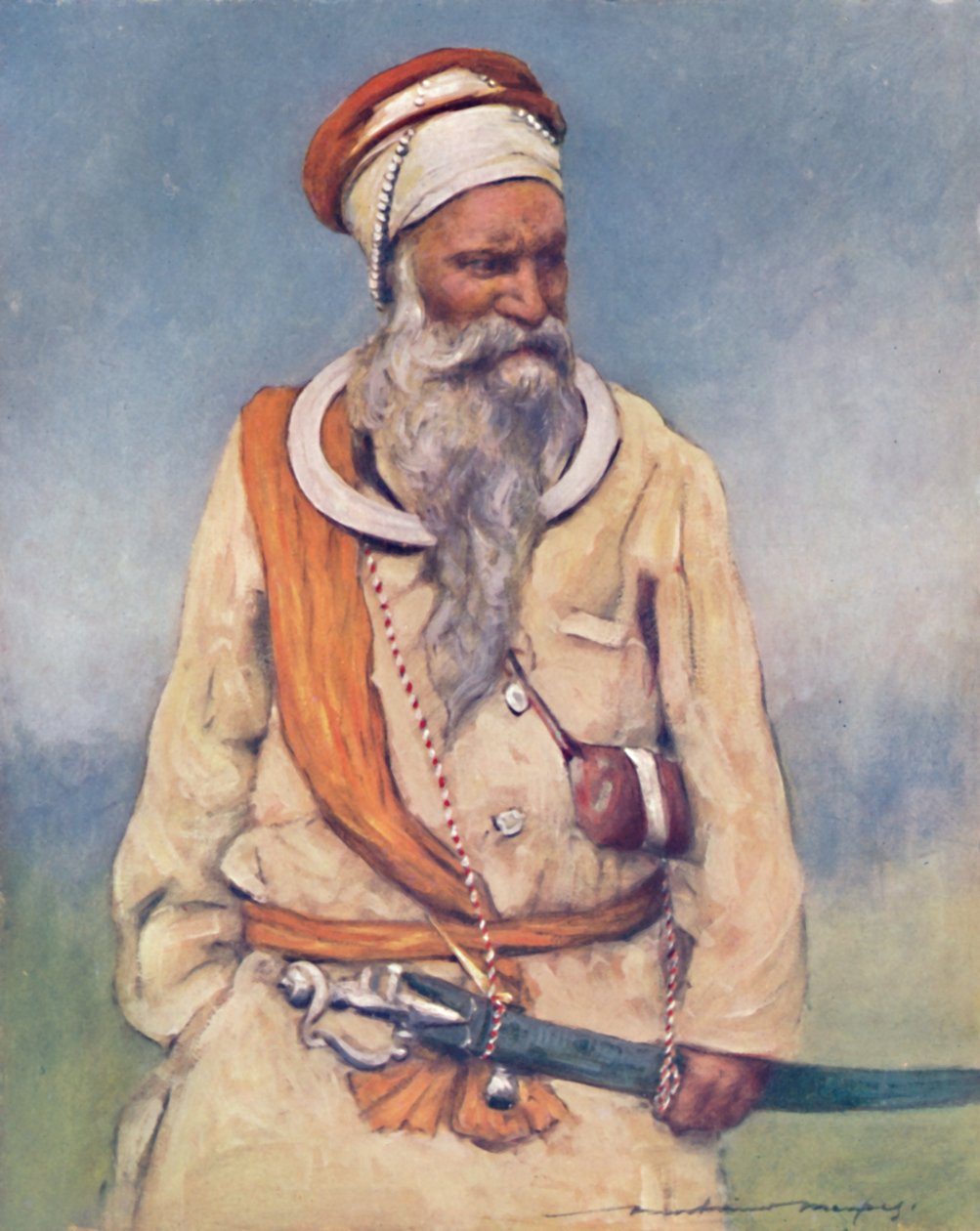 Wojownik Sikhów, 1903 autorstwa Mortimer Ludington Menpes