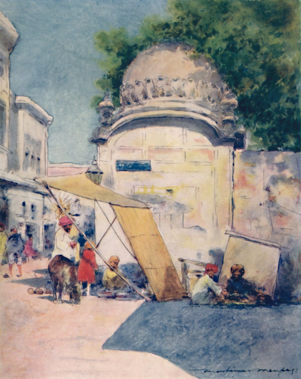 Na rogu ulicy, Amritsar, 1905 autorstwa Mortimer Ludington Menpes