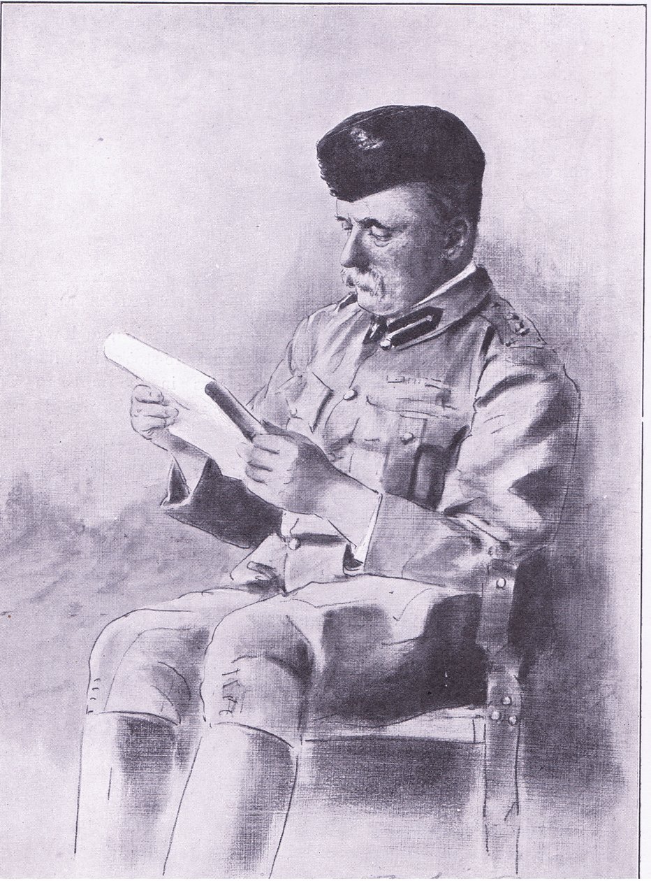 Pułkownik French, ilustracja z filmu After Pretoria: The Guerilla War, 1902 autorstwa Mortimer Ludington Menpes
