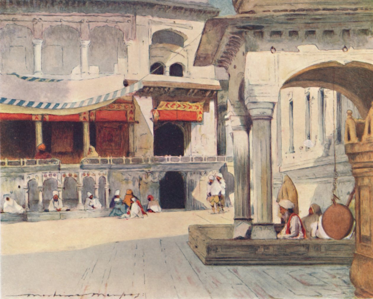 W świątyni Amritsar, 1905 autorstwa Mortimer Ludington Menpes