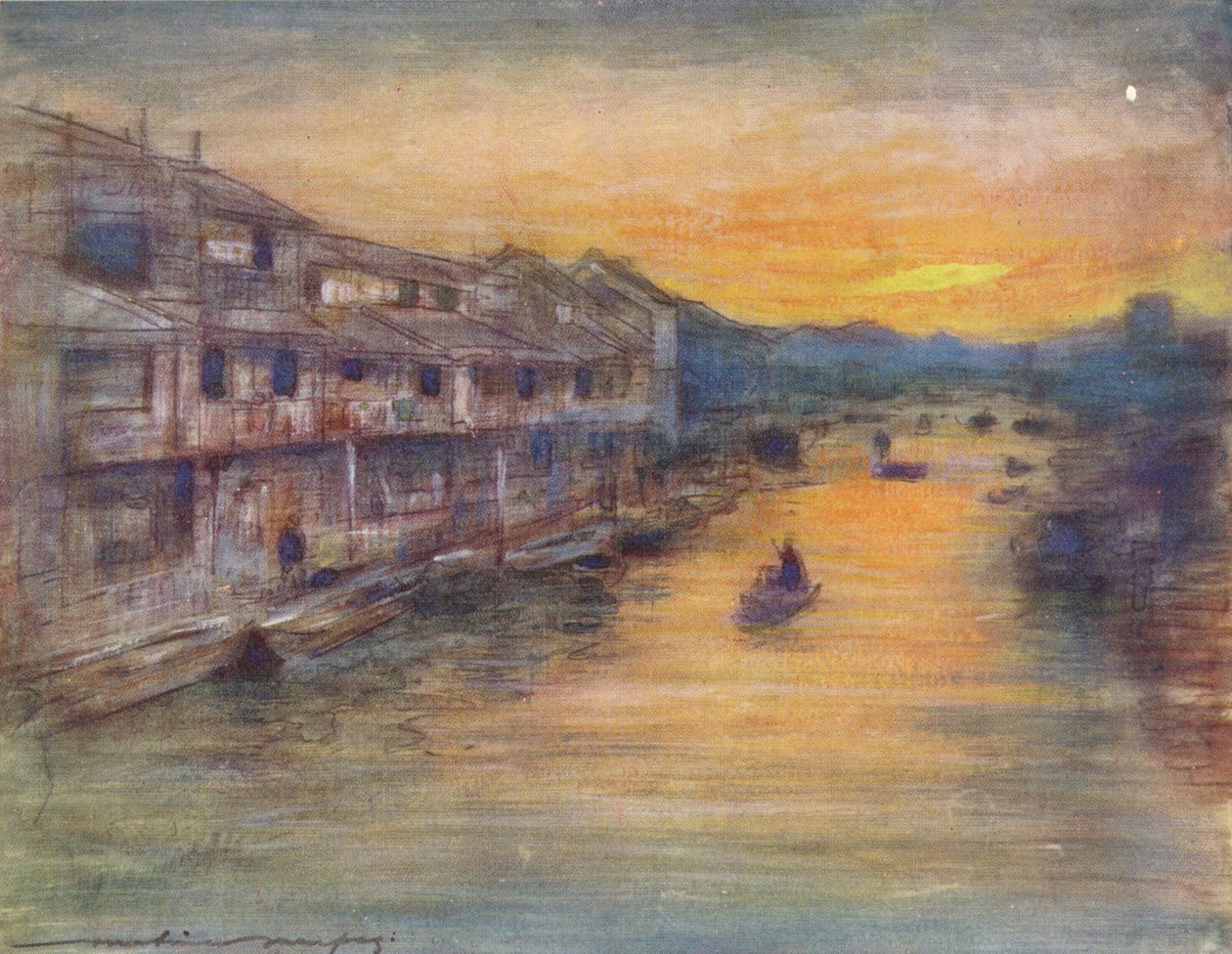 Nad Wielkim Kanałem, Osaka, ok. 1887, 1901 autorstwa Mortimer Ludington Menpes