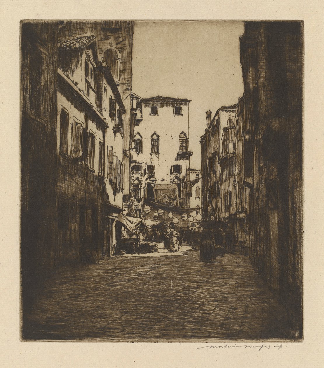 Scena targowa autorstwa Mortimer Menpes