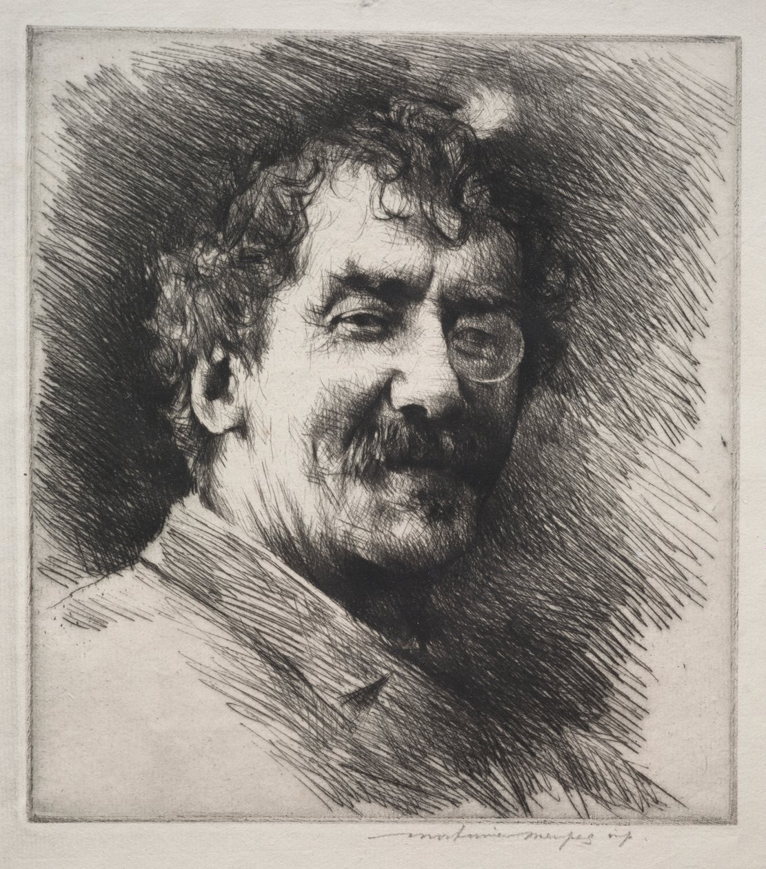 Portret Whistlera z białym zamkiem autorstwa Mortimer Menpes