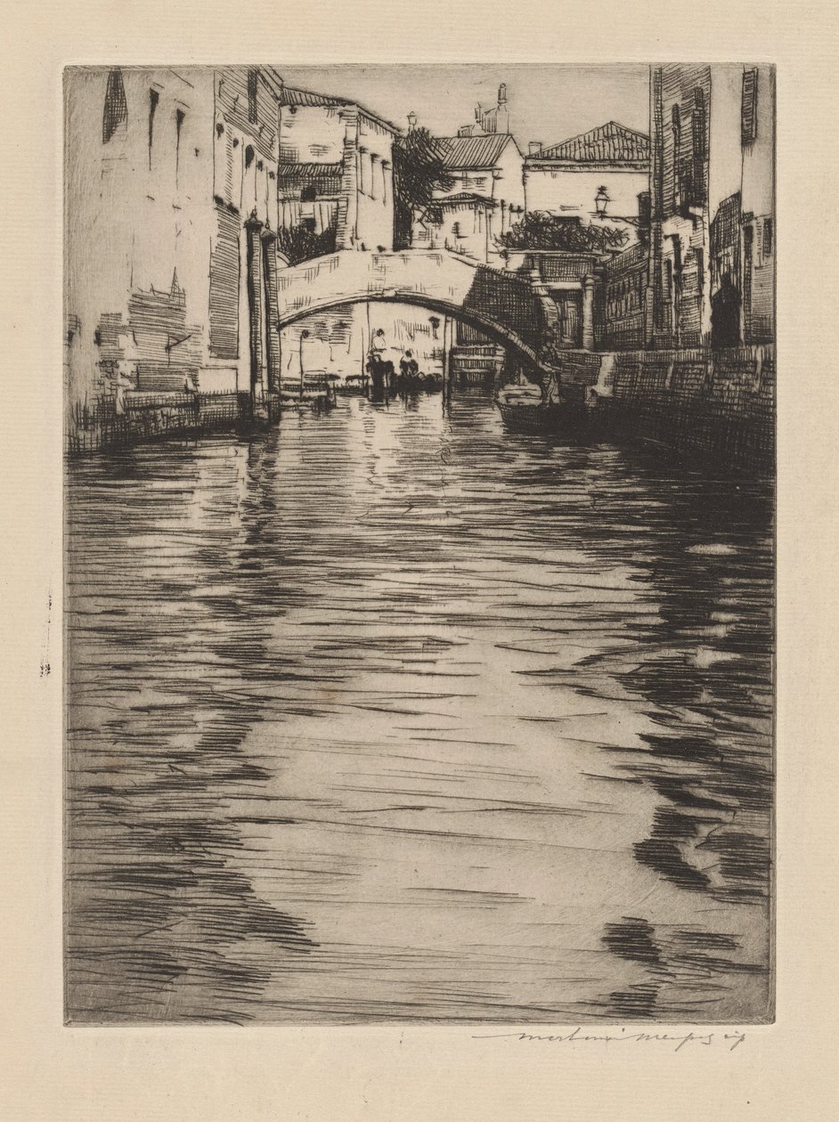 Odbicia, Wenecja (Most Luciano, Canal Grande) autorstwa Mortimer Menpes