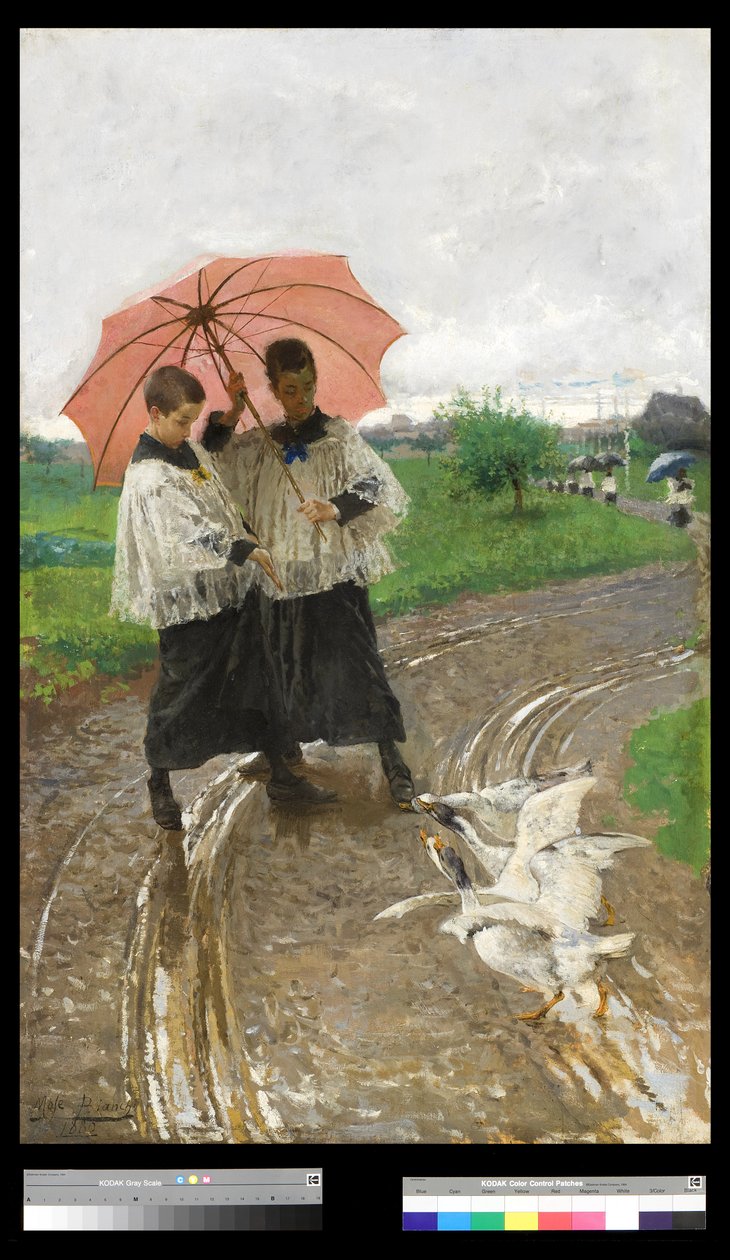 Wracając z festiwalu, 1880 r. autorstwa Mose Bianchi