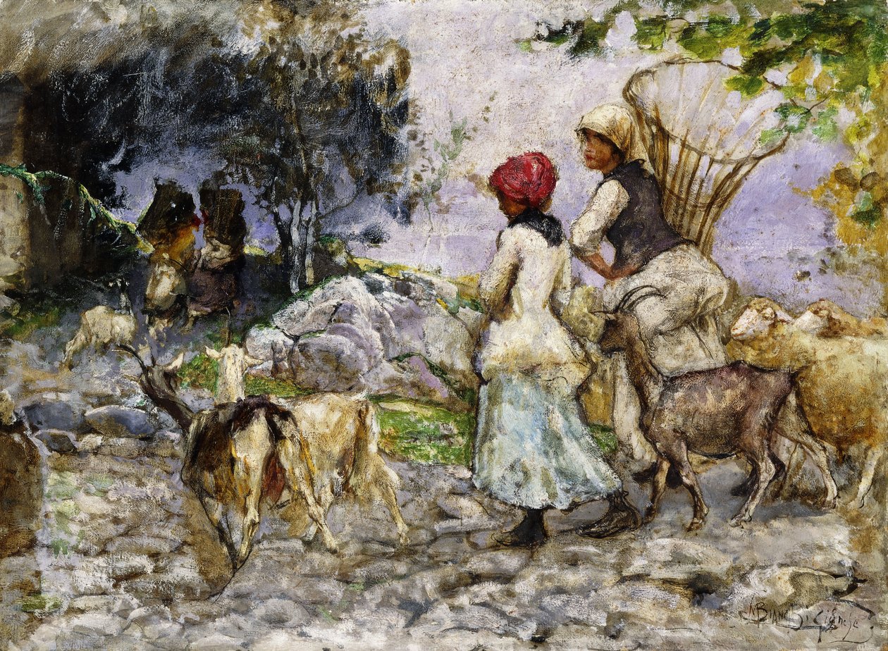 Pasterze kóz, autorstwa Mose Bianchi