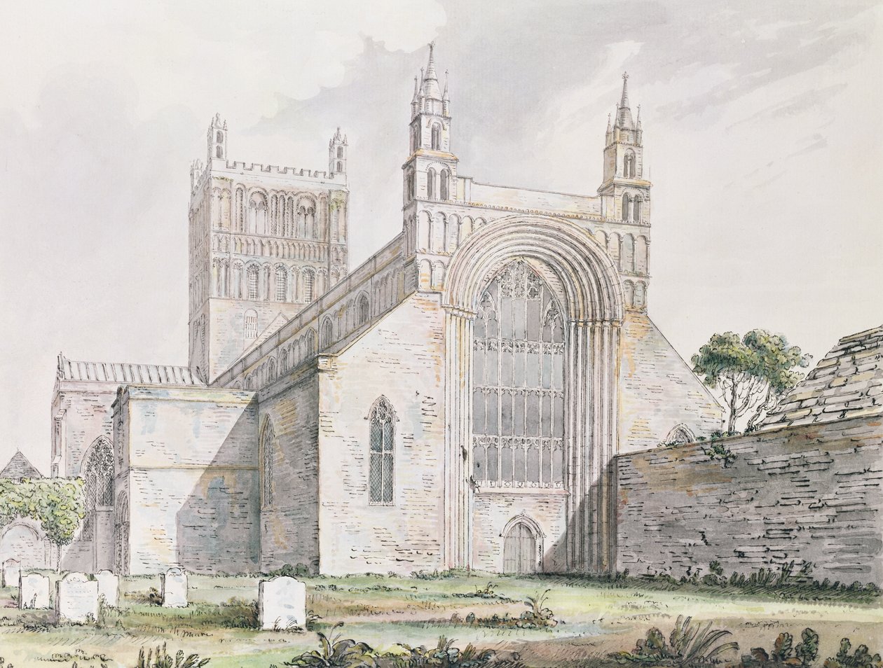 Kościół Tewkesbury, Gloucestershire autorstwa Moses Griffith