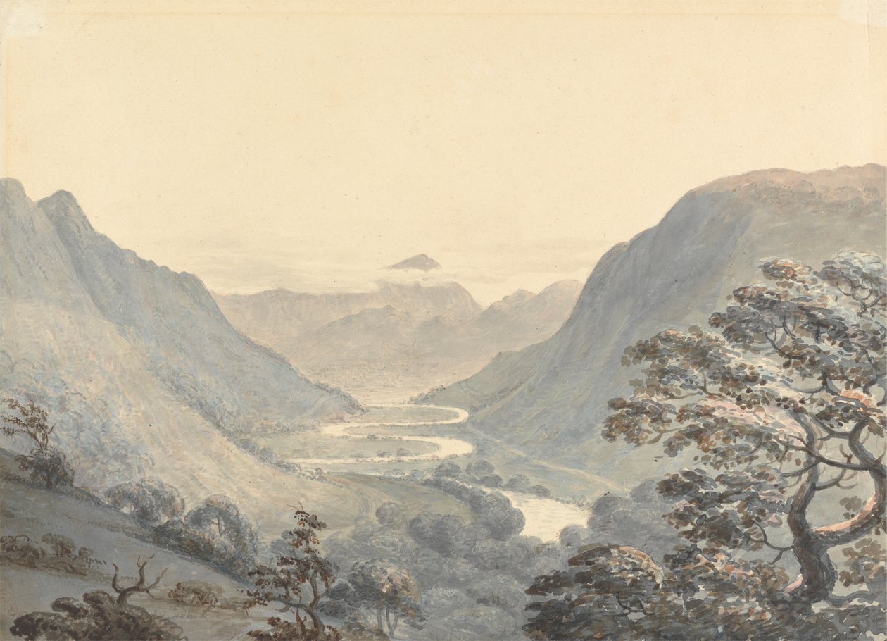 Rzeka Beautiful Vale i Mowddach, Merionethshire autorstwa Moses Griffith