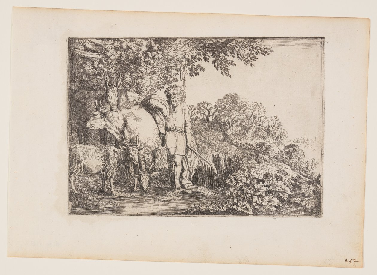 Argus Attending his Herd, płytka 2 z Opowieści o Merkurym i Argusie autorstwa Moses van Uyttenbroeck