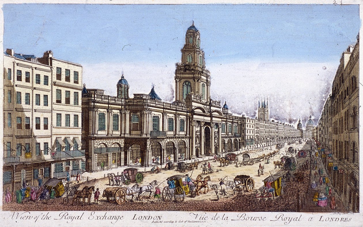 Royal Exchange 2. miejsce zewnętrzne, Londyn, 1761 autorstwa Mothey Lairee