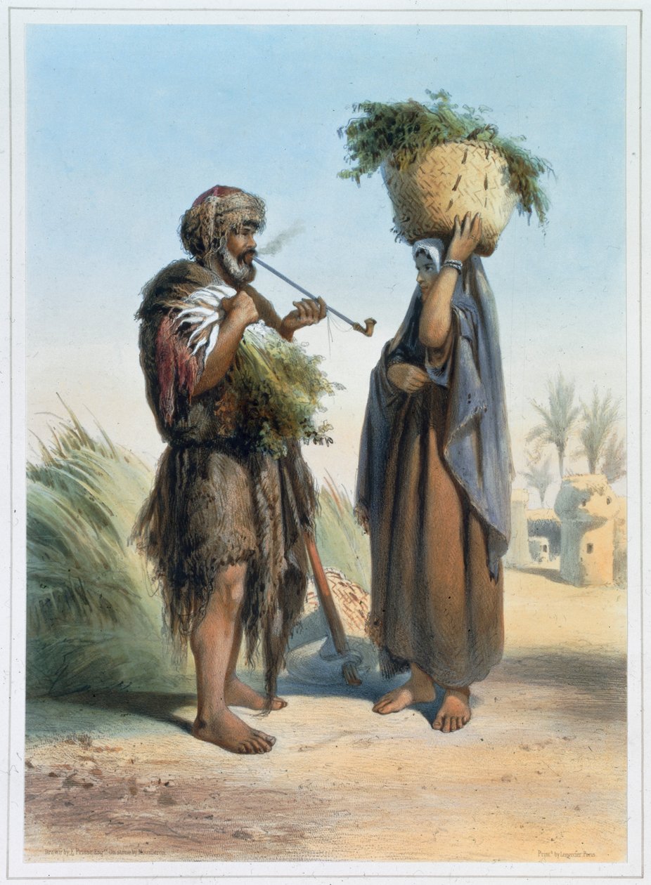 Fellah mężczyzna i kobieta, 1848 autorstwa Mouilleron