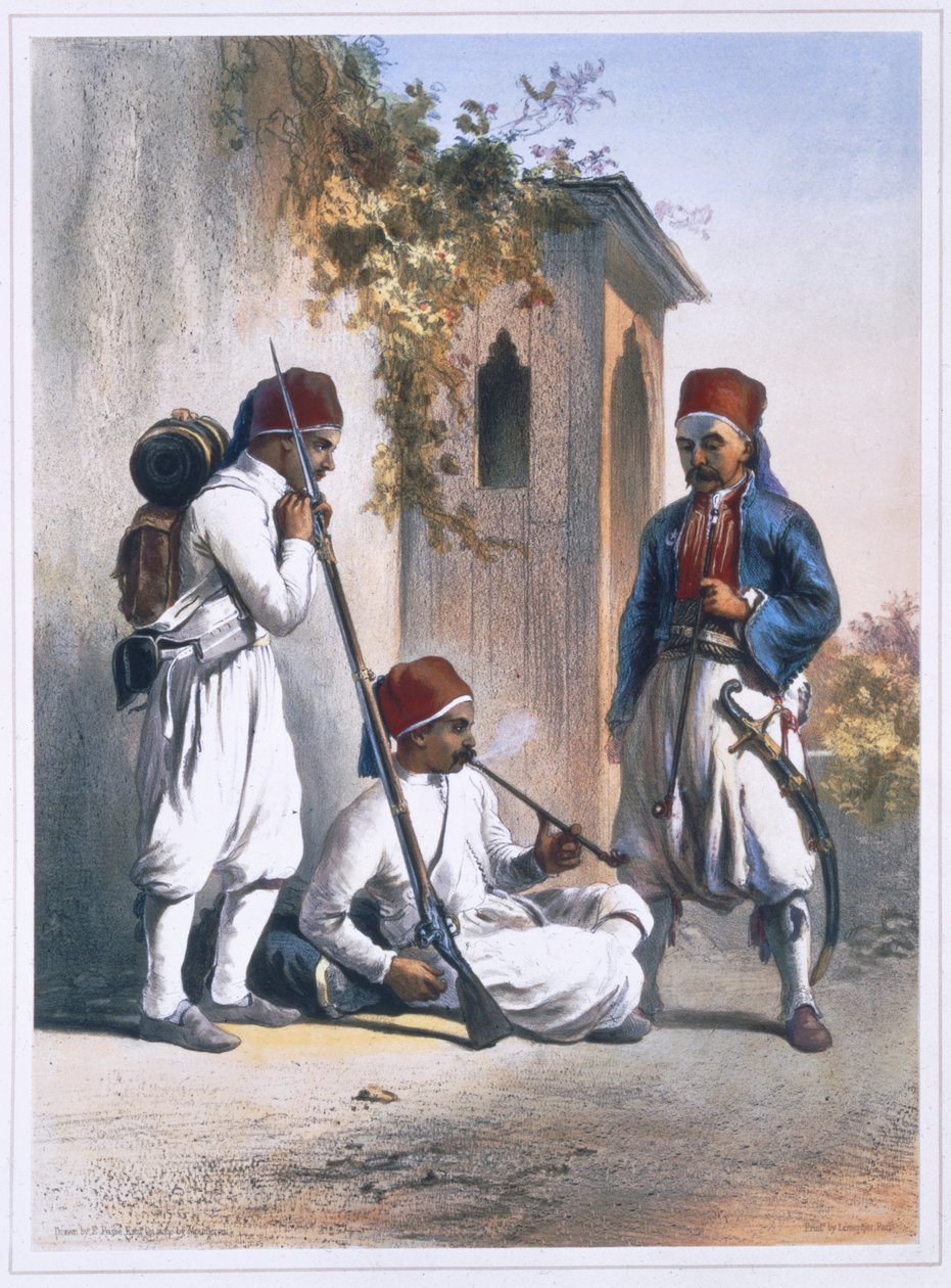 Nizamior, regularne oddziały armii tureckiej pod Kanką, Egipt, 1848 autorstwa Mouilleron