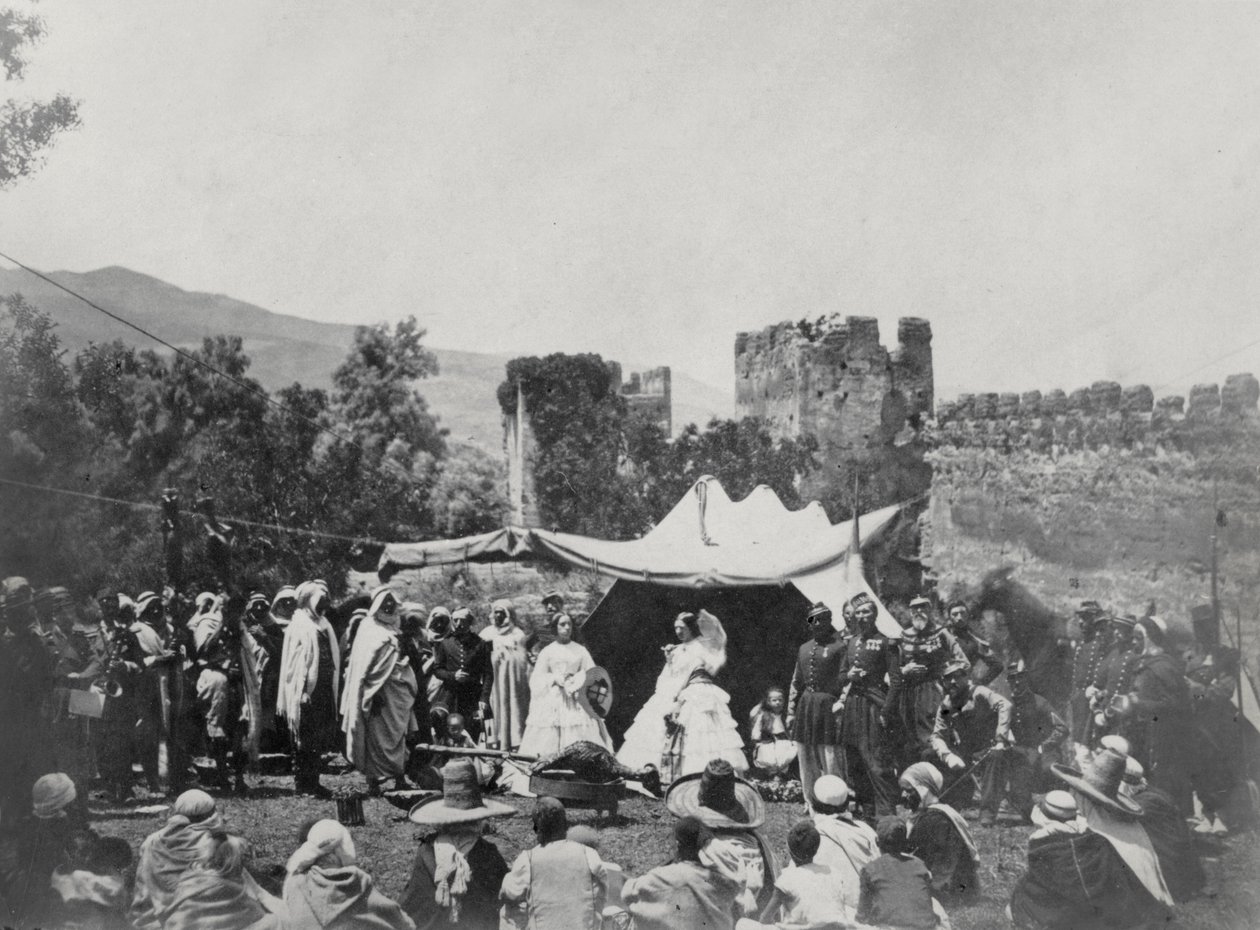 Cesarzowa Eugenia (1826-1920) podróżująca po Algierii, czerwiec 1865 (bw photo) autorstwa Moulins