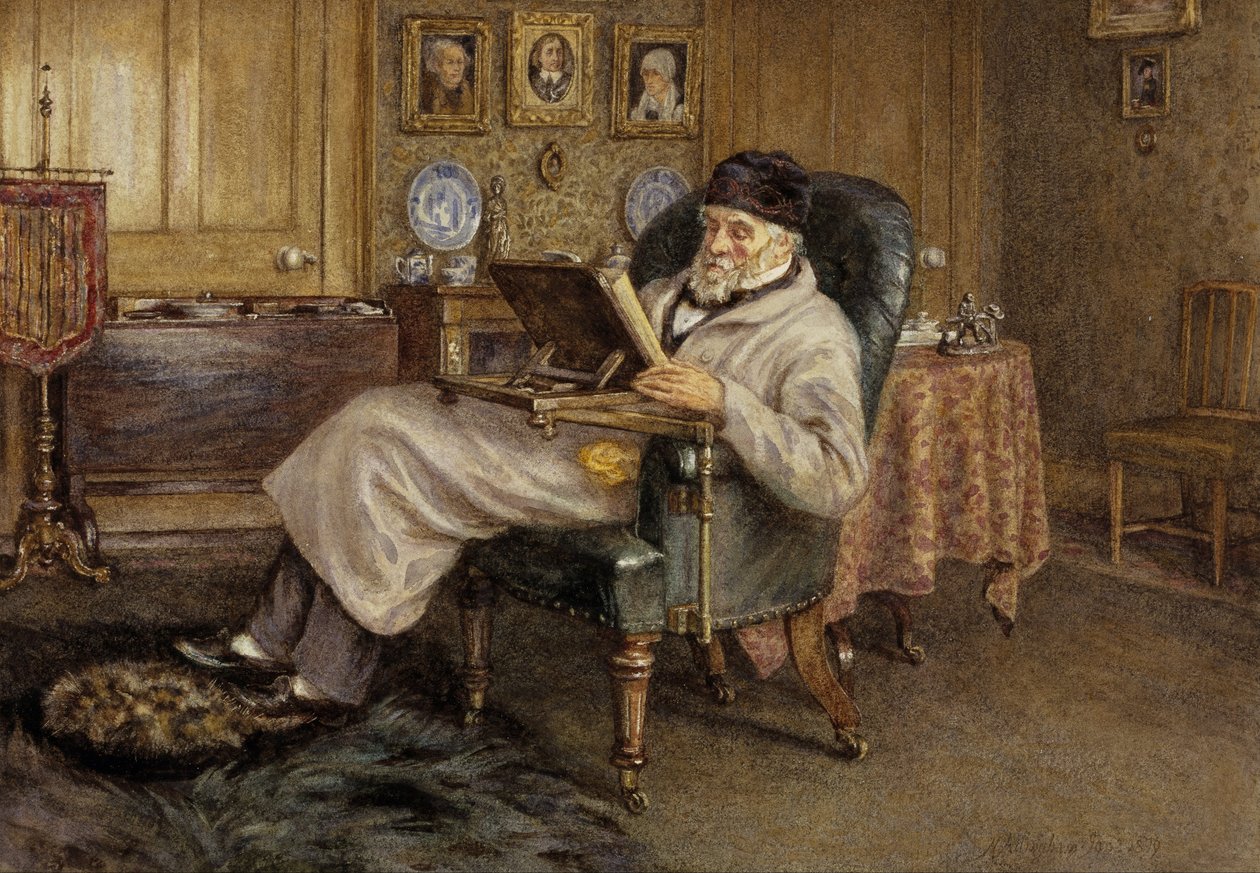 Thomas Carlyle, 1795 - 1881. Historyk i eseista autorstwa Helen Allingham