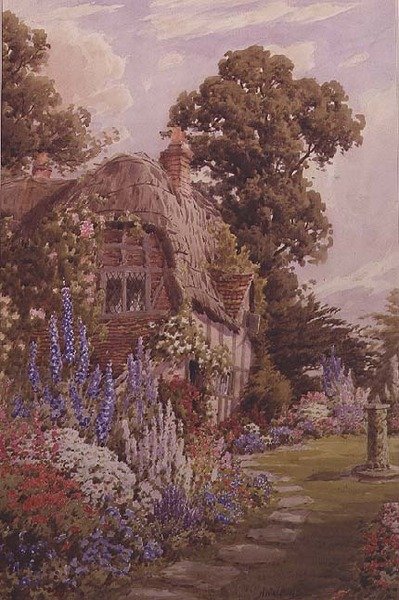 Ogród przy domku autorstwa Mrs. Walford