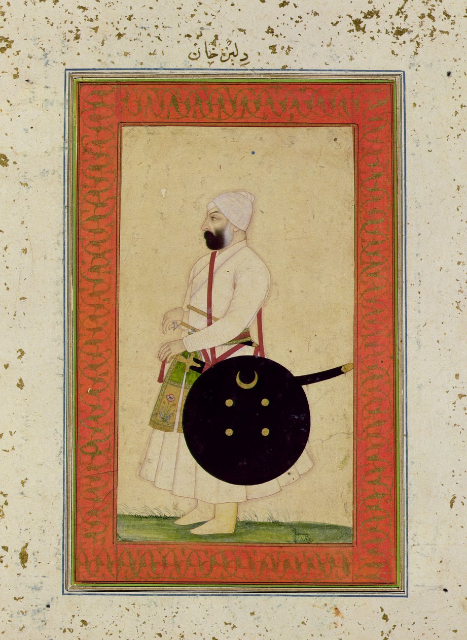 Portret Dilira Khana, ok. 1760, z albumu Large Clive autorstwa Mughal School