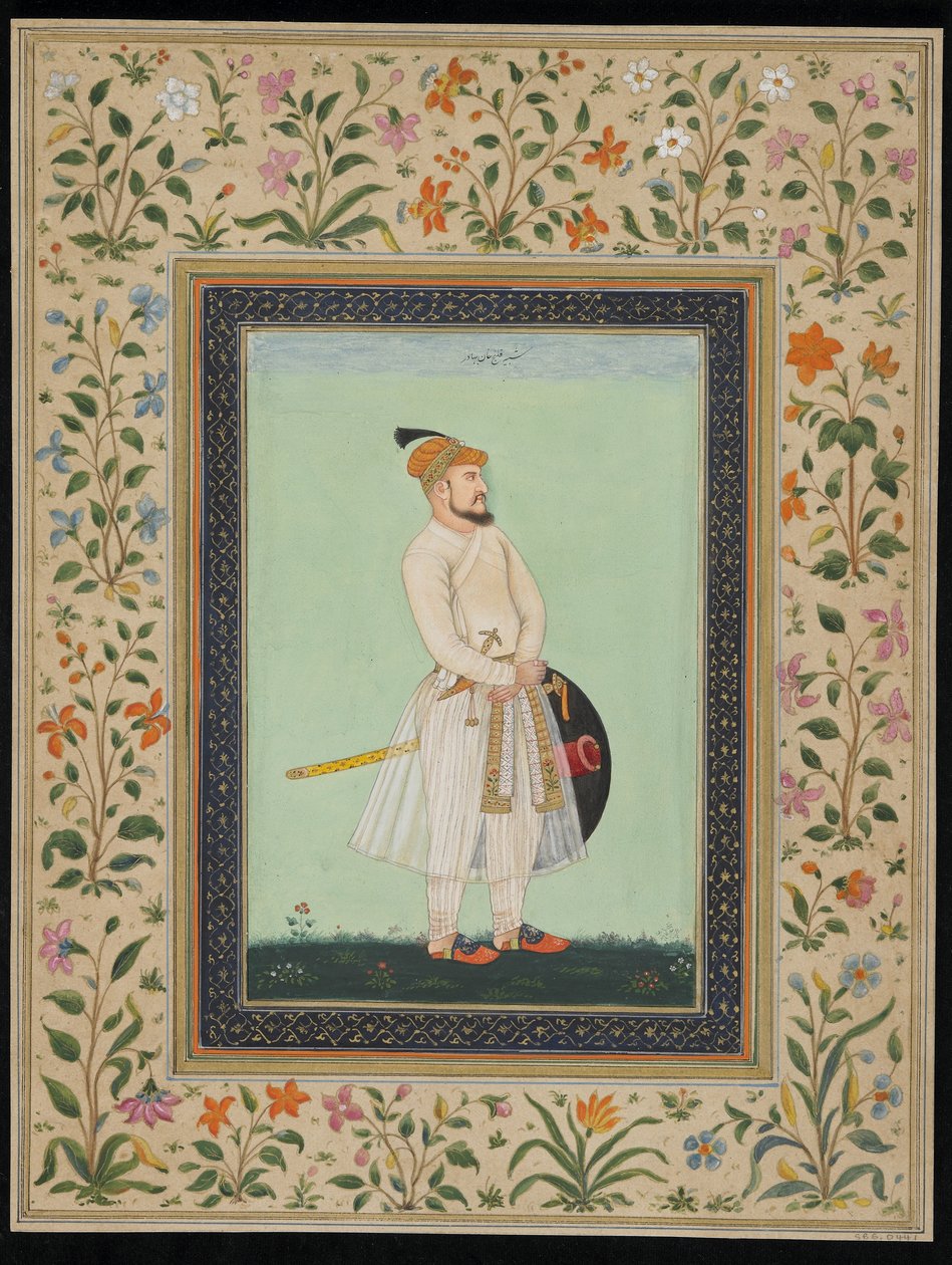 Qilich Khan, oddzielne folio albumu, ok. 1900 autorstwa Mughal School
