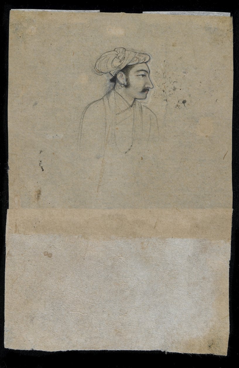 Sułtan Khurram (Shah Jahan), ok. 1615 (atrament na papierze) autorstwa Mughal School