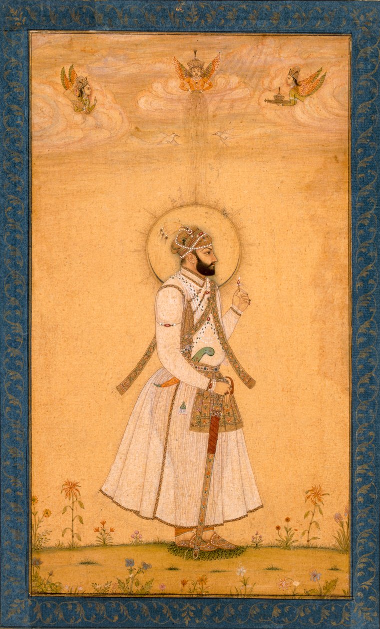 Cesarz Farrukhsiyar (1683-1719) z albumu Large Clive autorstwa Mughal School