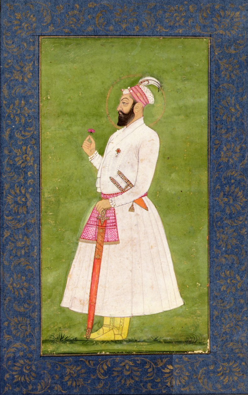 Mughal Emperor Bahadur Shah (1707-12) z albumu Large Clive autorstwa Mughal School