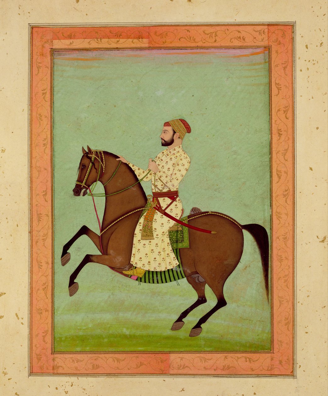 Mogołów szlachcic na koniu, ok. 1790, z albumu Large Clive autorstwa Mughal School