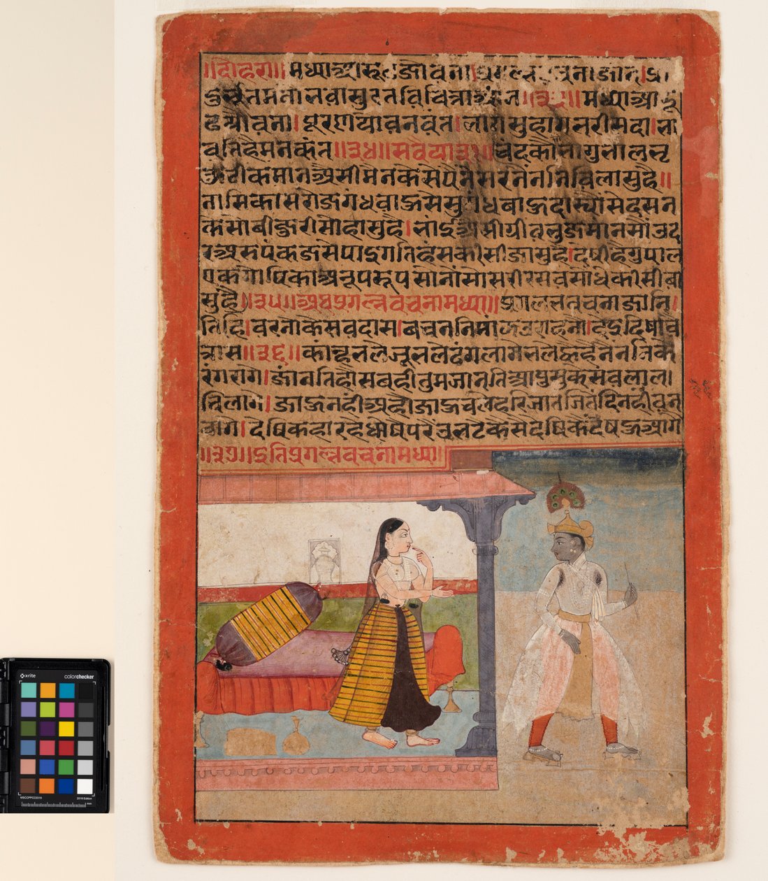 Kochanek opuszcza swoją niepocieszną kochankę, ok. 1625 (nieprzezroczysta akwarela na papierze) autorstwa Mughal School