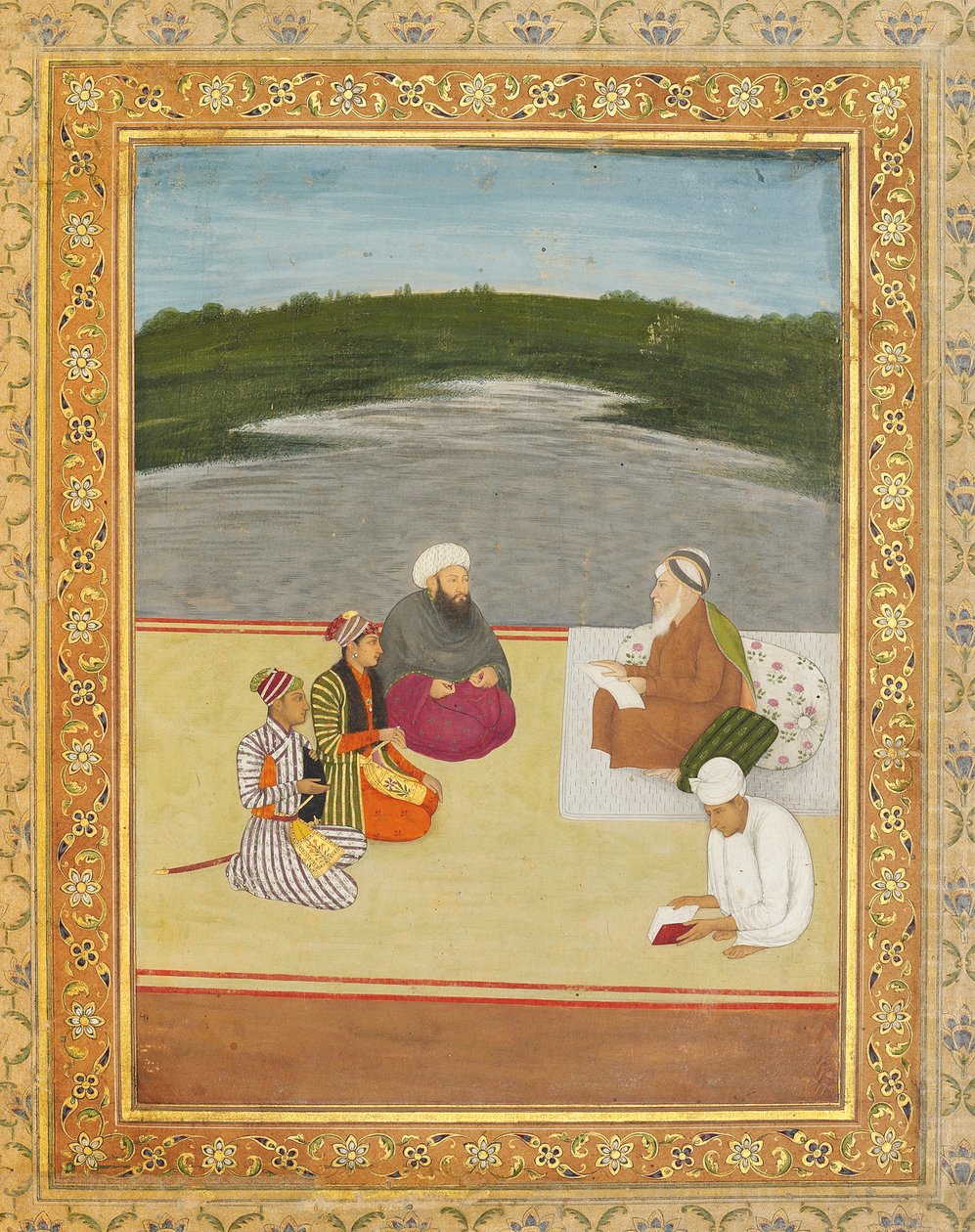 Dyskusja między uczonymi a książętami, koniec XVII-pocz. XVIII w. autorstwa Mughal School
