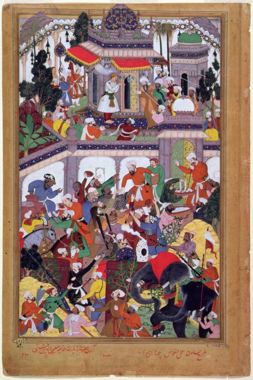 Cesarz Akbar (r.1556-1605) odwiedza sanktuarium Mu