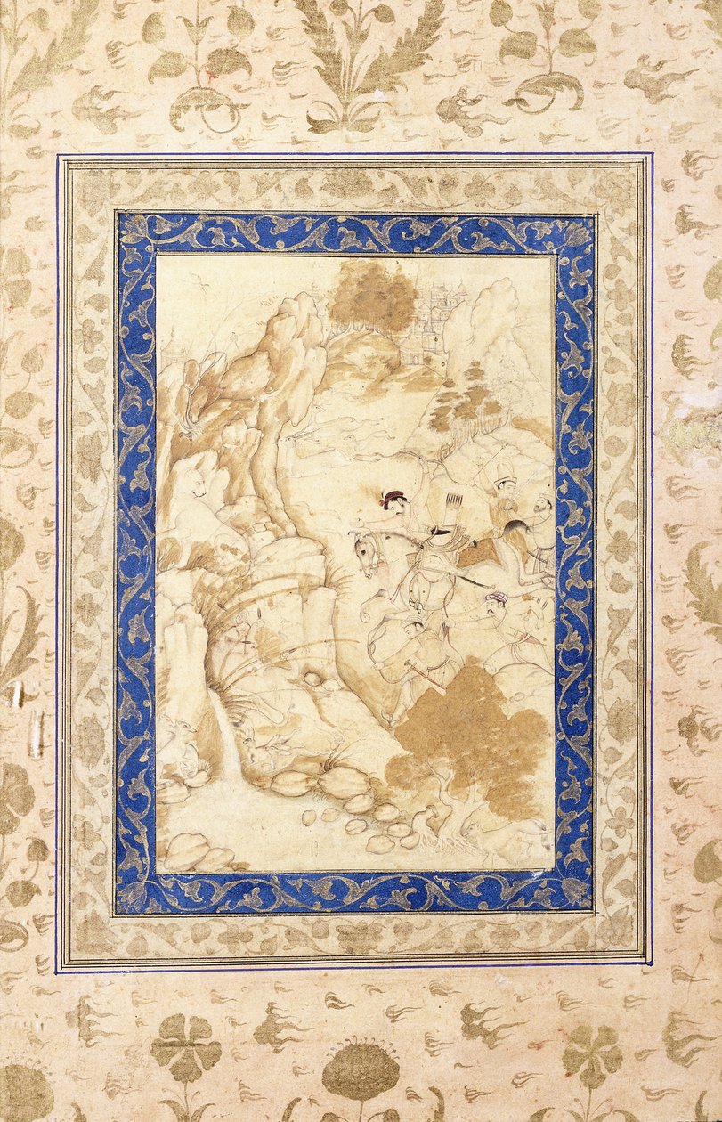 Scena myśliwska, ok. godz. 1660-80 autorstwa Mughal School