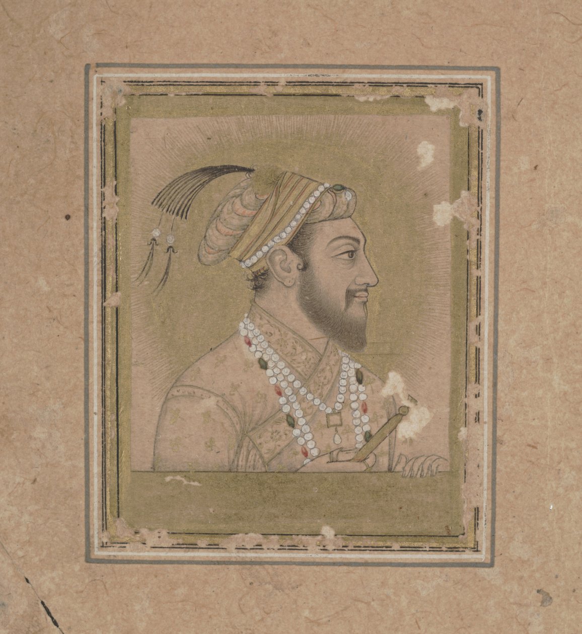 Portret Szacha Jehana, ok. XVII w. (atrament z akwarelą i złotem) autorstwa Mughal School