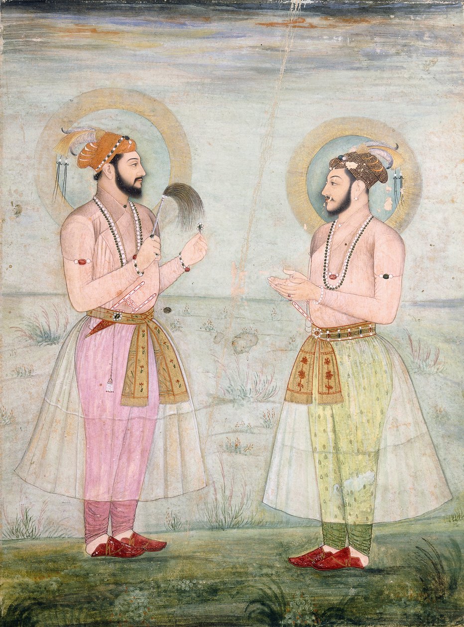 Portrety księcia Dary Shikoh i księcia Sulejmana w Shikoh, c.1665 autorstwa Mughal School