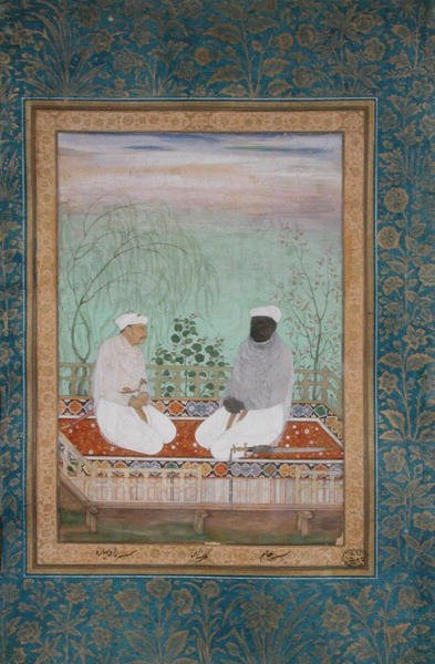 Portrety dwóch właścicieli ziemskich, Rai Bharo i Jassy Jam z Gujarat, ok. 1618 (gwasz na pergaminie) autorstwa Mughal School